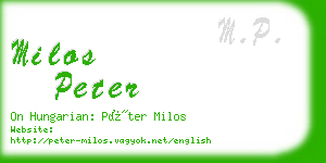 milos peter business card